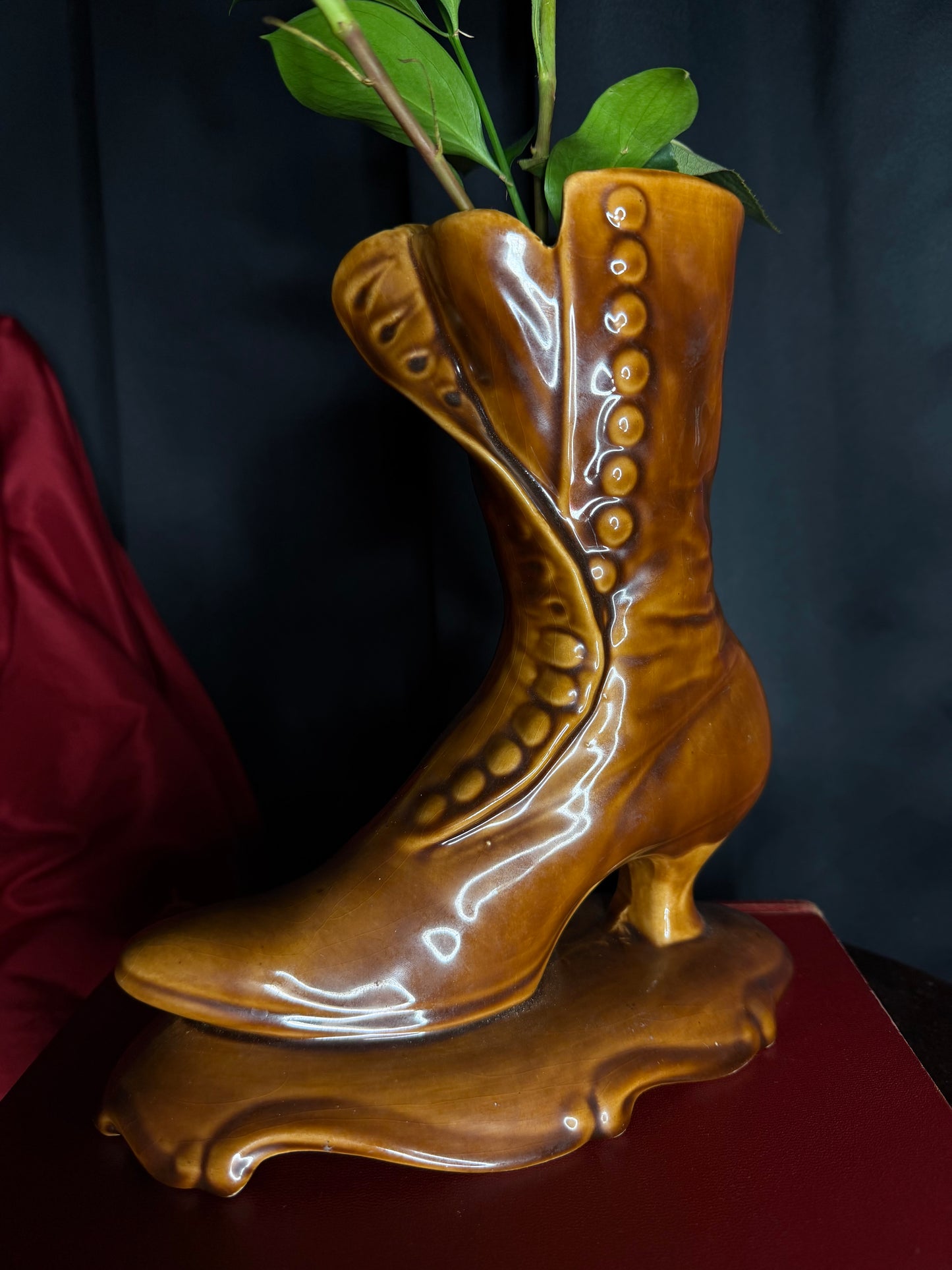 Ceramic Vintage Victorian Boot Vase