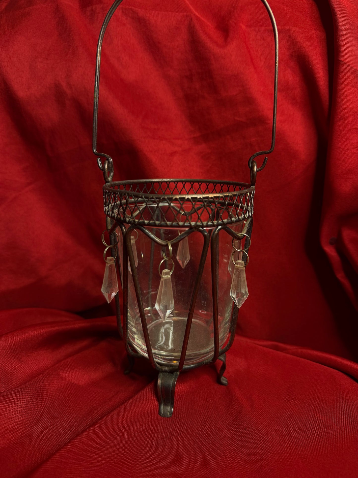Glass Crystal Cauldron Candleholder