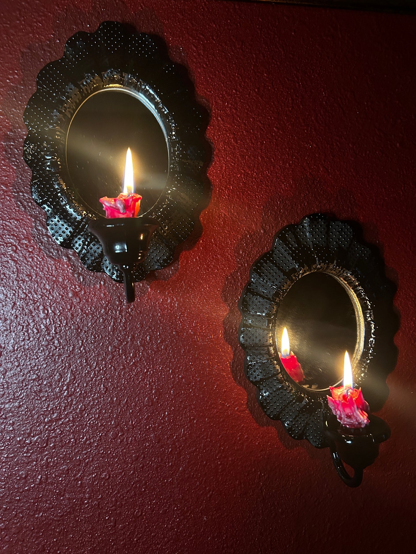 Gothic Mirrored Candleholders