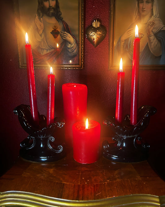 Pair of Double Gothic Candleholders