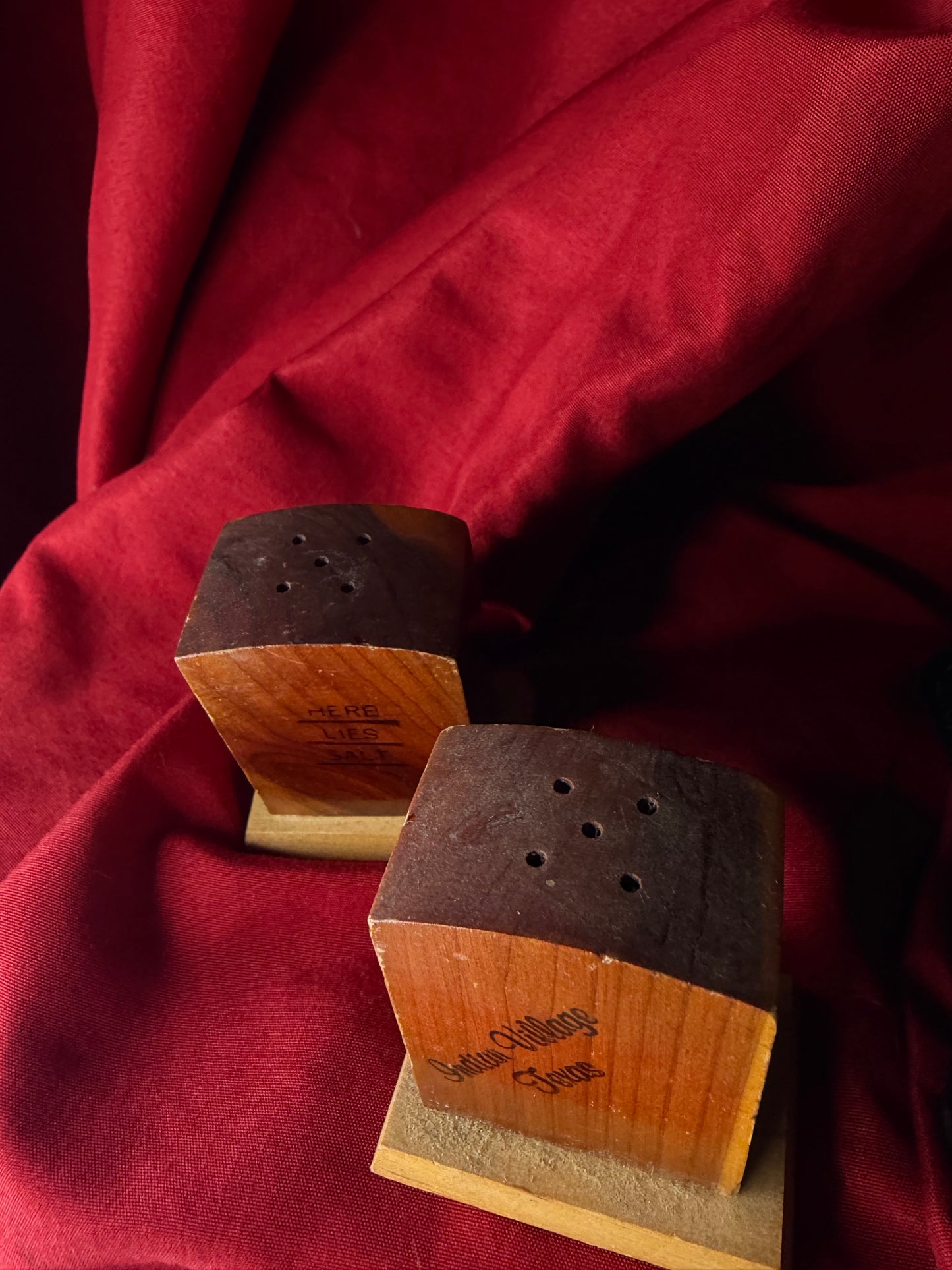 Set of Headstone Wooden Salt and Pepper