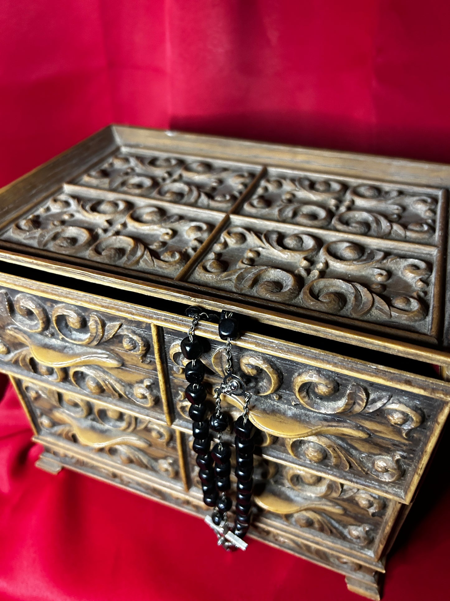 Vintage Lerner Faux Bois Jewelry Box