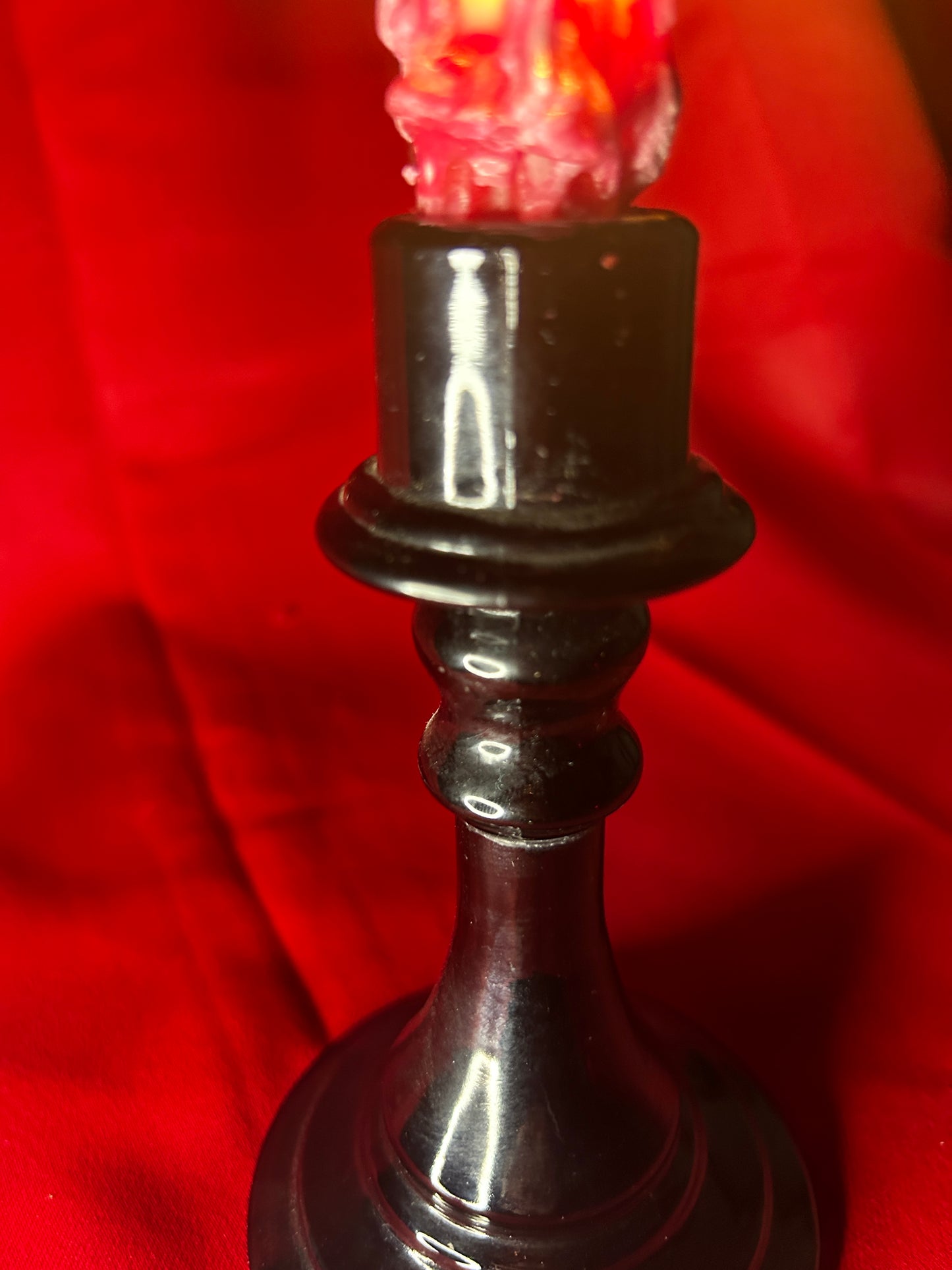 Single Black Amethyst Candleholder