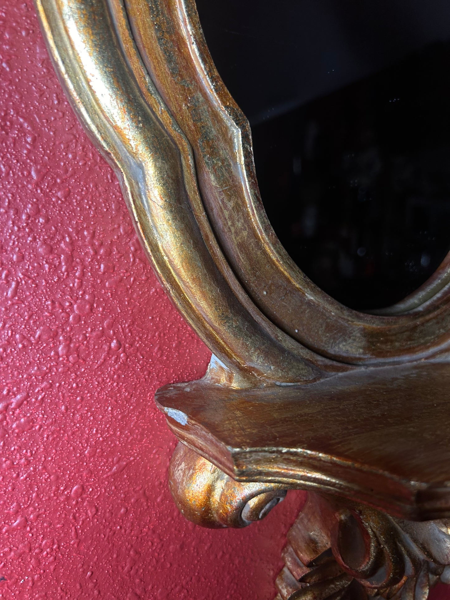 Gold Ornate Mirror with Shelf