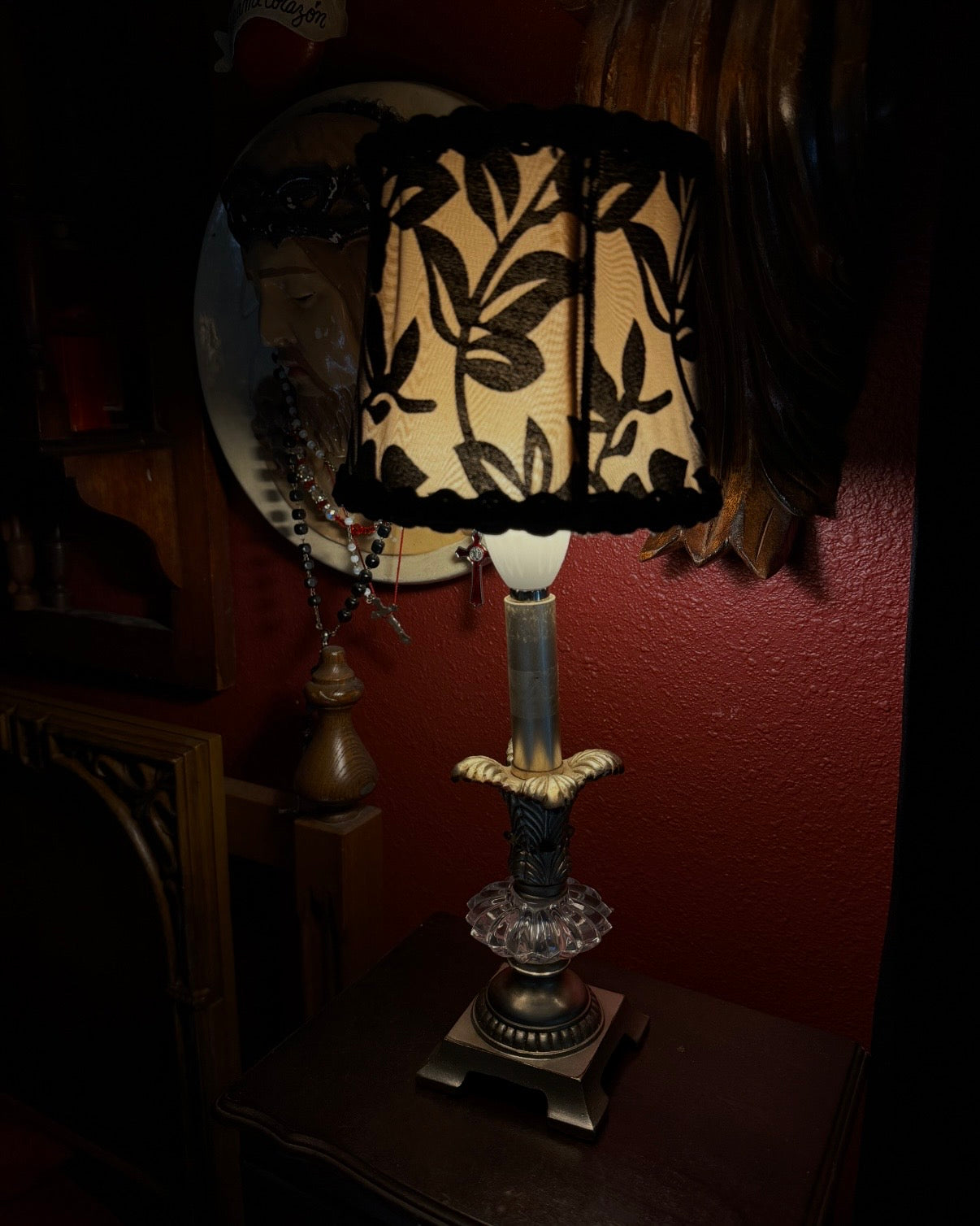 Small Silver Lamp with Shade