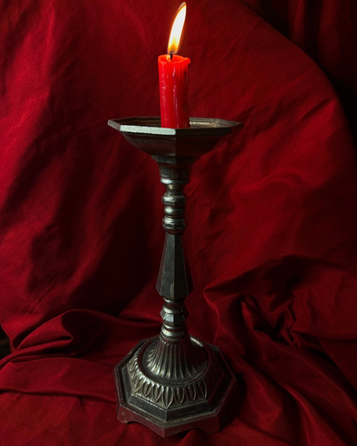 Silver Toned Taper & Pillar Candleholder
