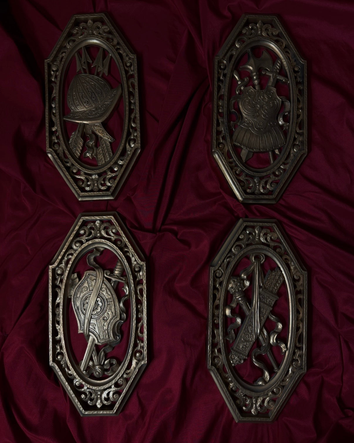 Set of 4 Medieval Style Wall Plaques