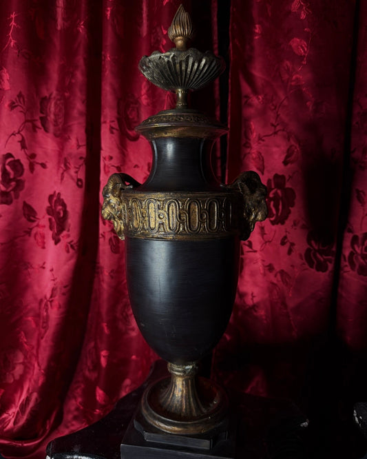 Neoclassical Style Ram Decorative Urn