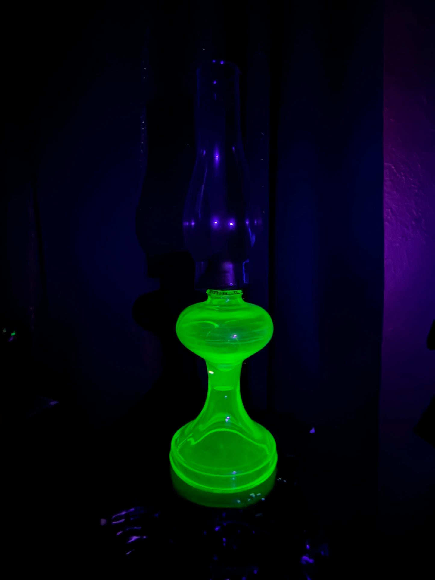 Uranium Glass Oil Lamp