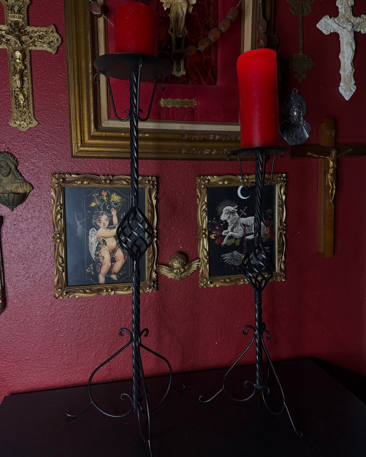 Pair of Pillar Candleholders