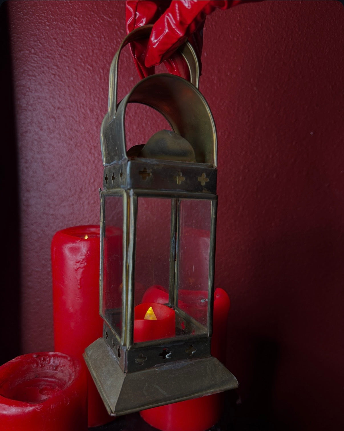 Quatrefoil Brass Lantern