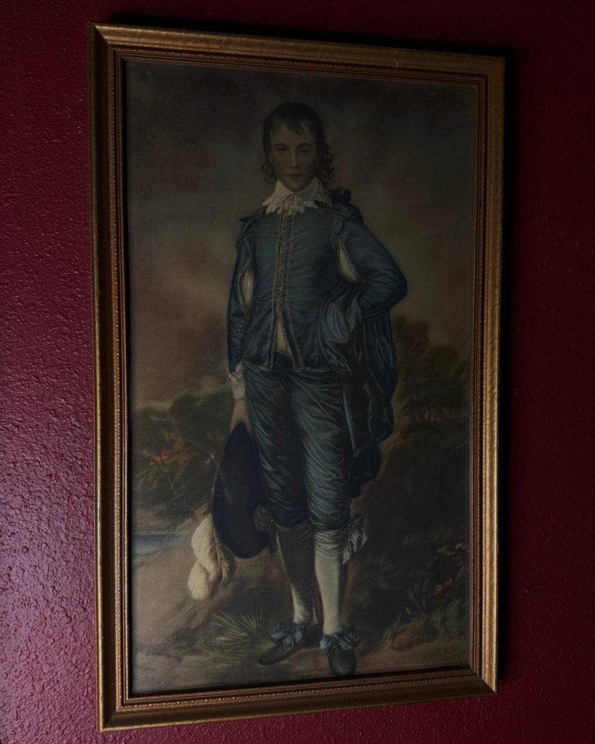 Large Framed Portrait of Blue Boy
