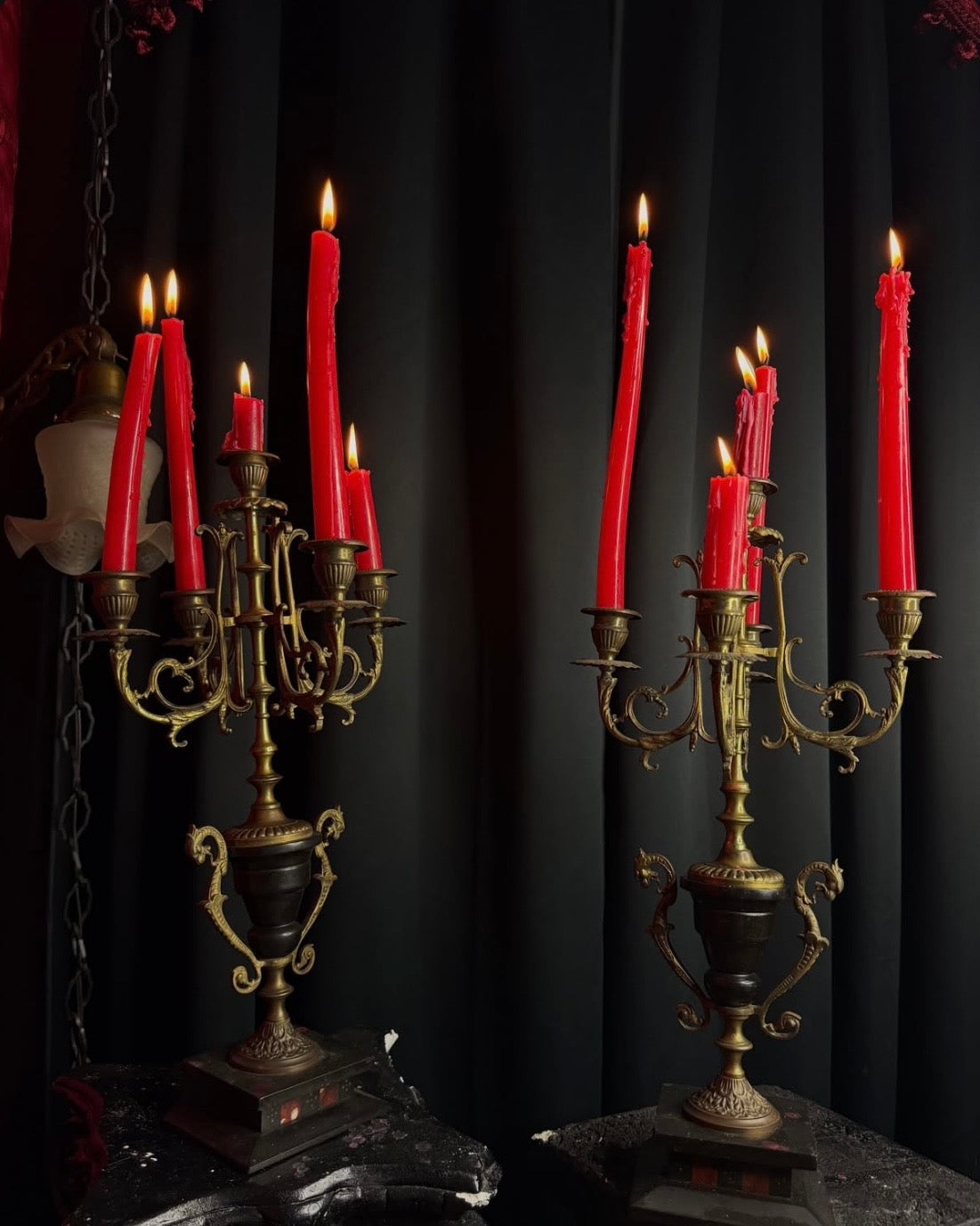 Pair of French 5 Armed Candelabras