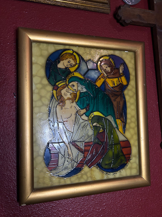Faux Stained Glass Religious Art