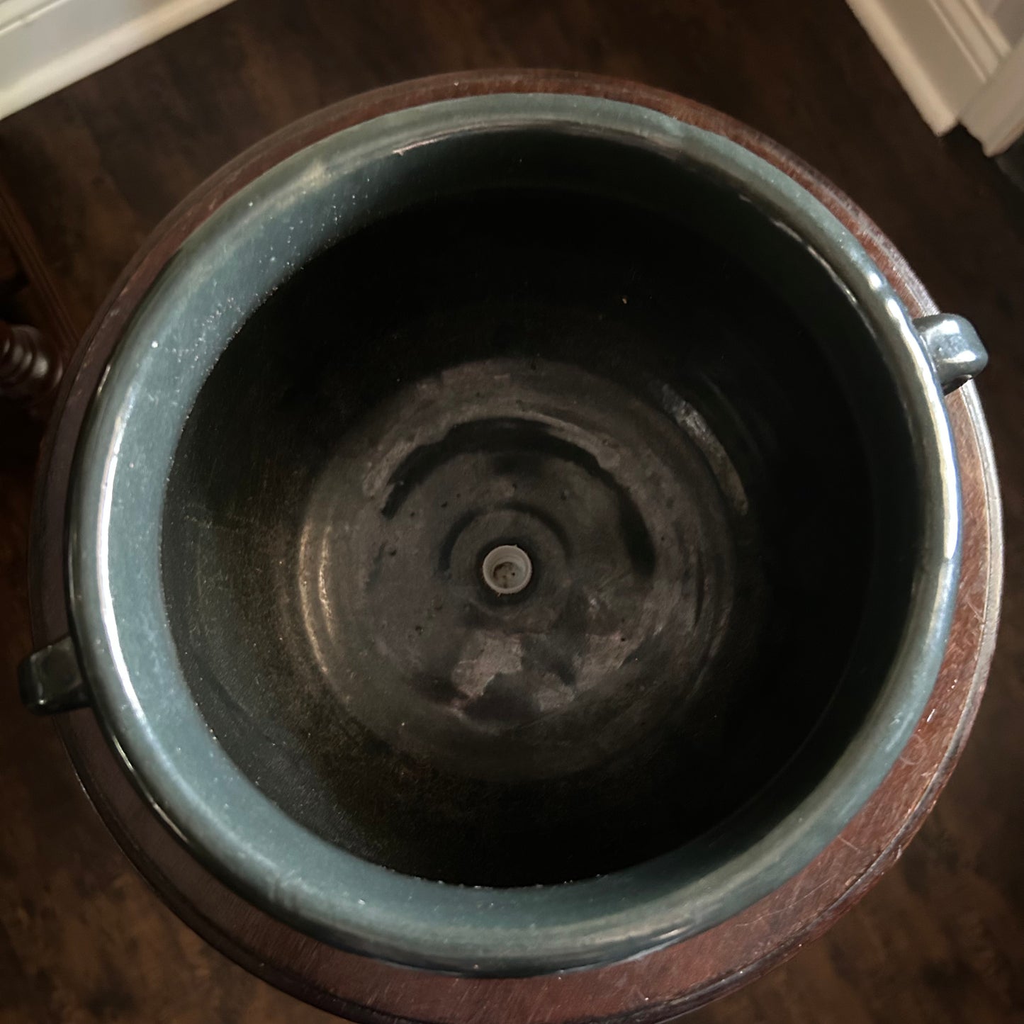 Dark Gray Ceramic Large Cauldron Planter