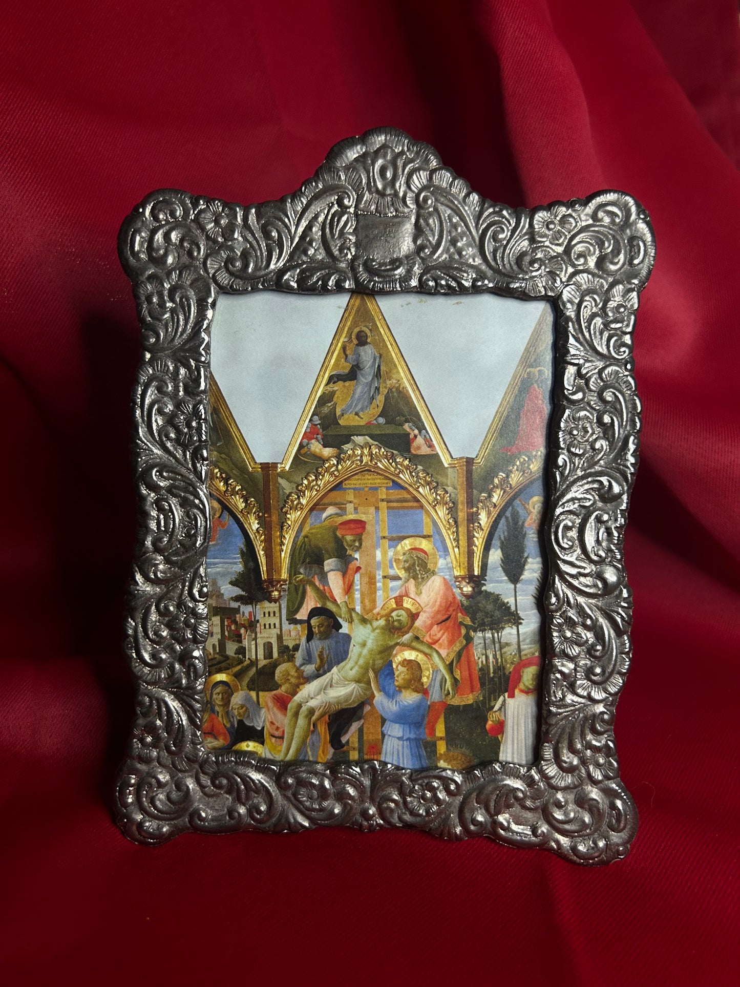 Silver Plated Framed Deposition of Christ