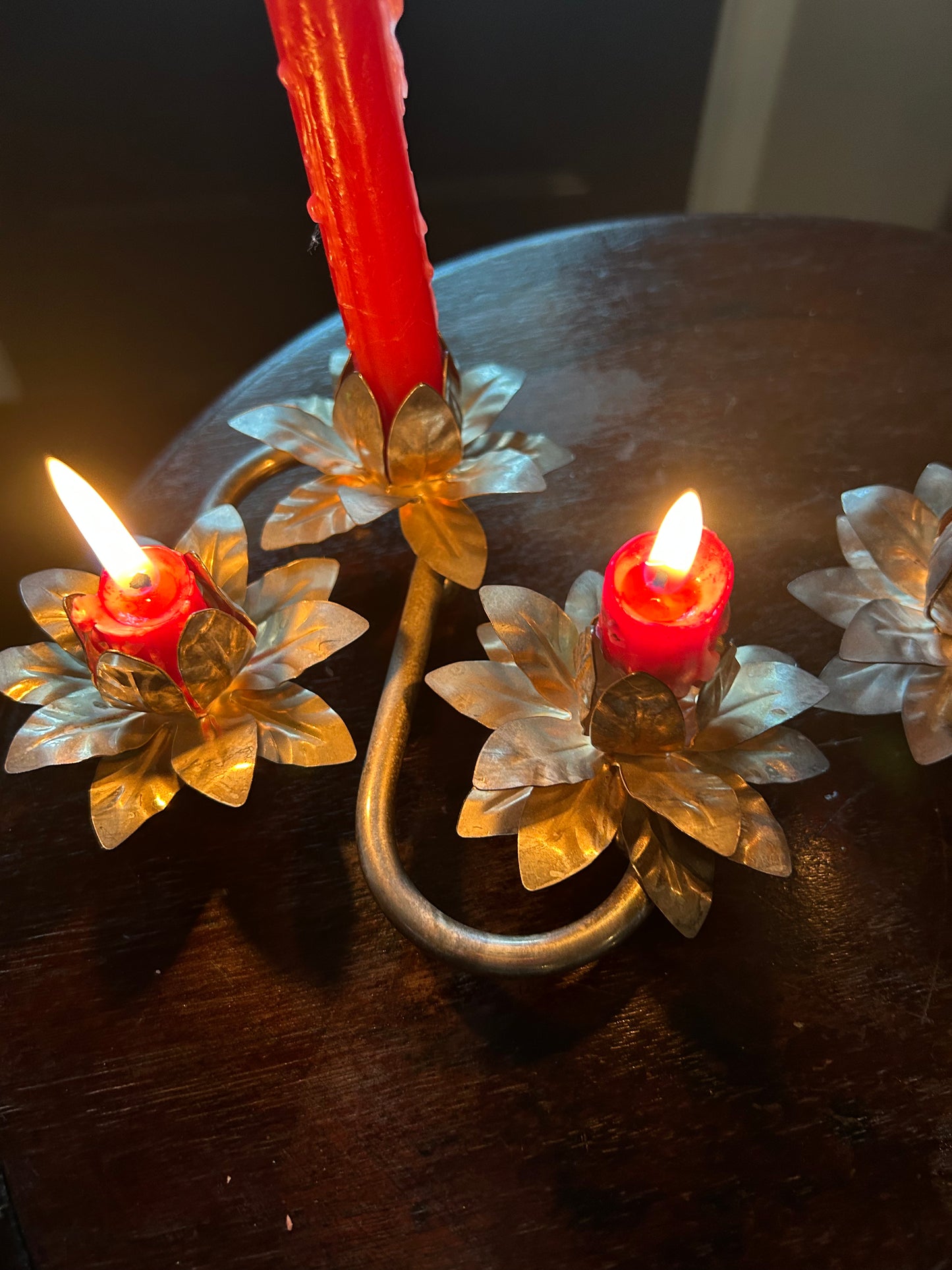 Pair of Flower Style Candleholders