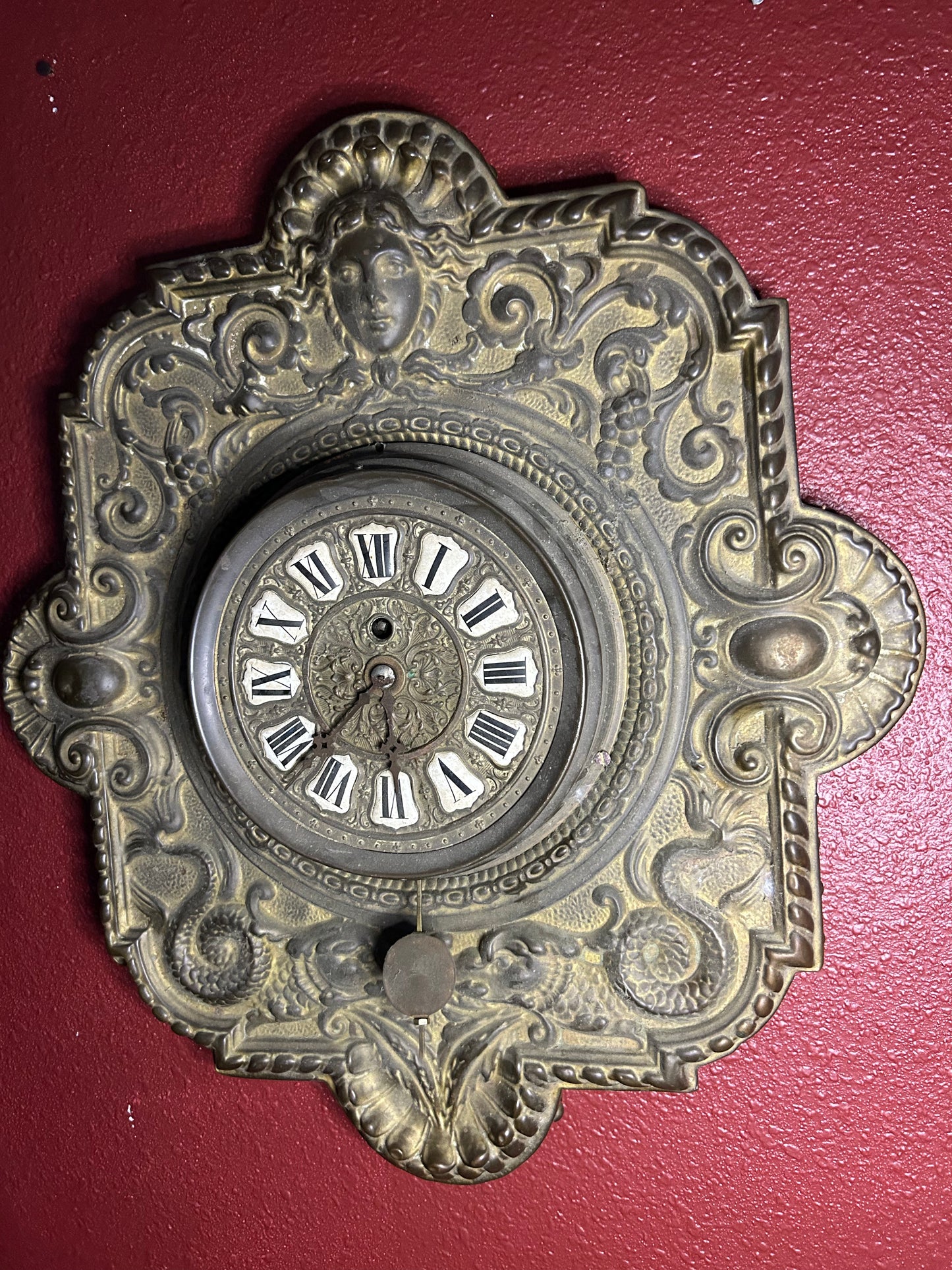 Antique Farcot French Repousse Wall Clock