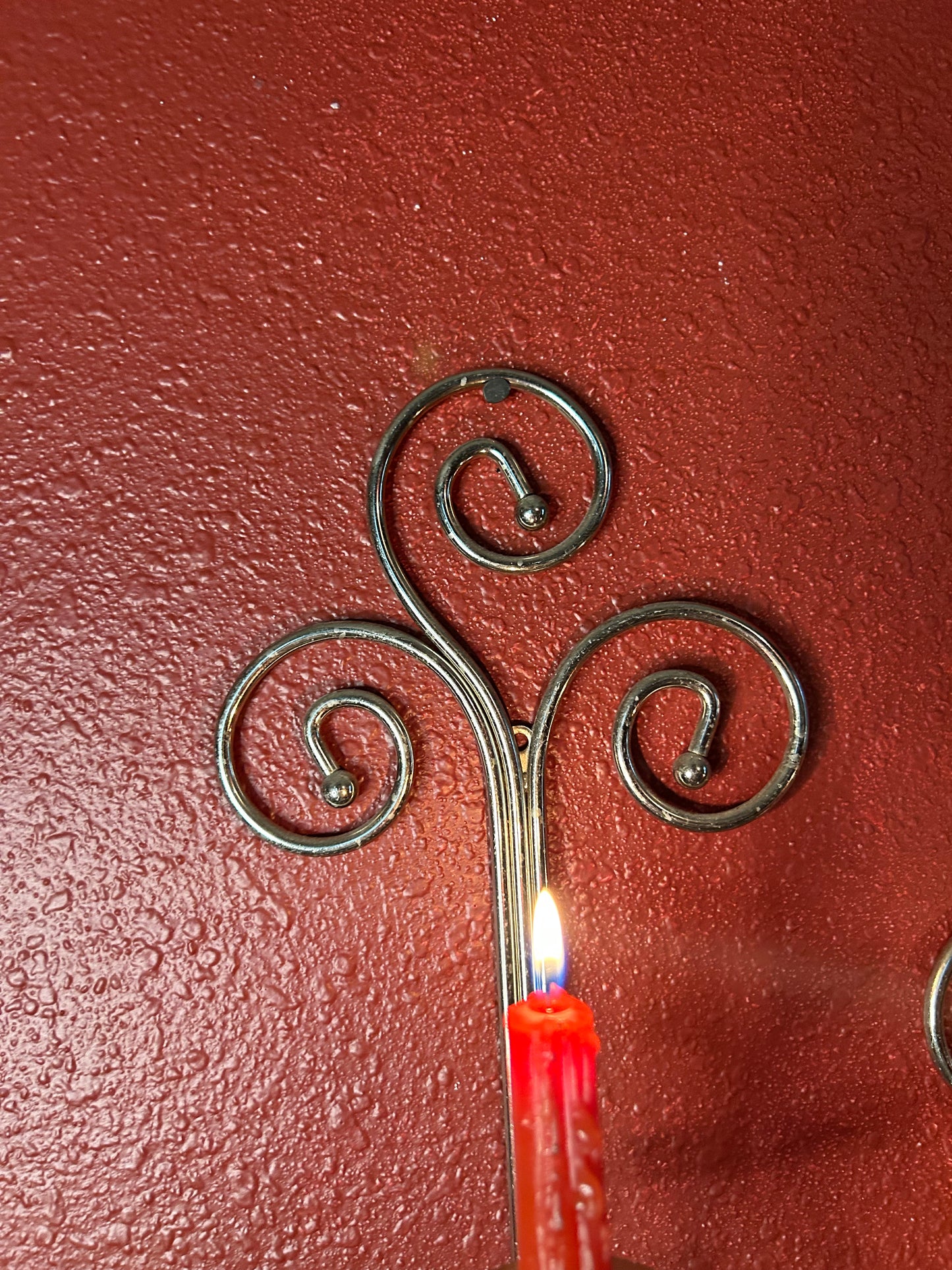 Pair of Metal Swirl Candleholders