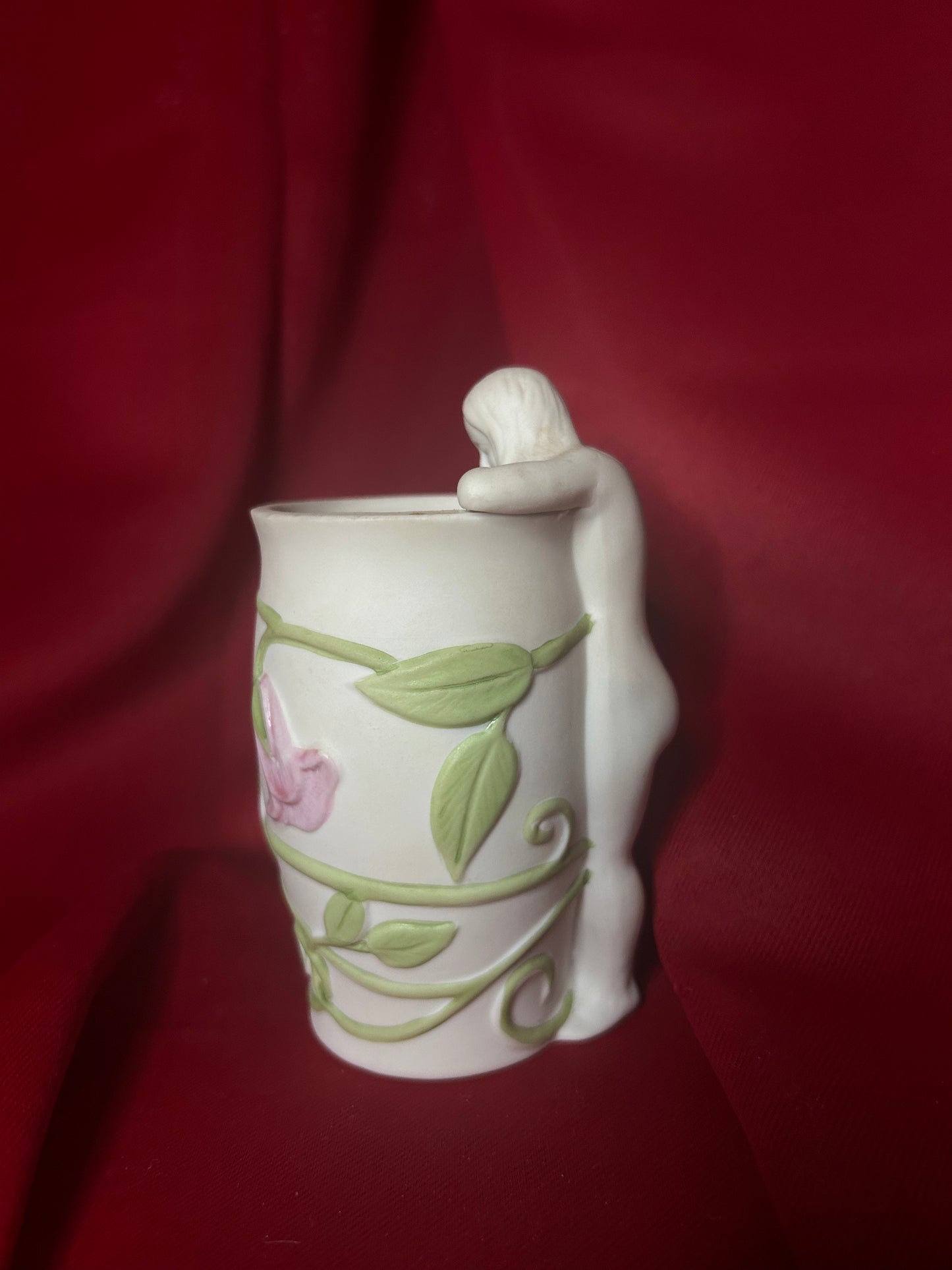 Vintage Floral Vase Nood Lady