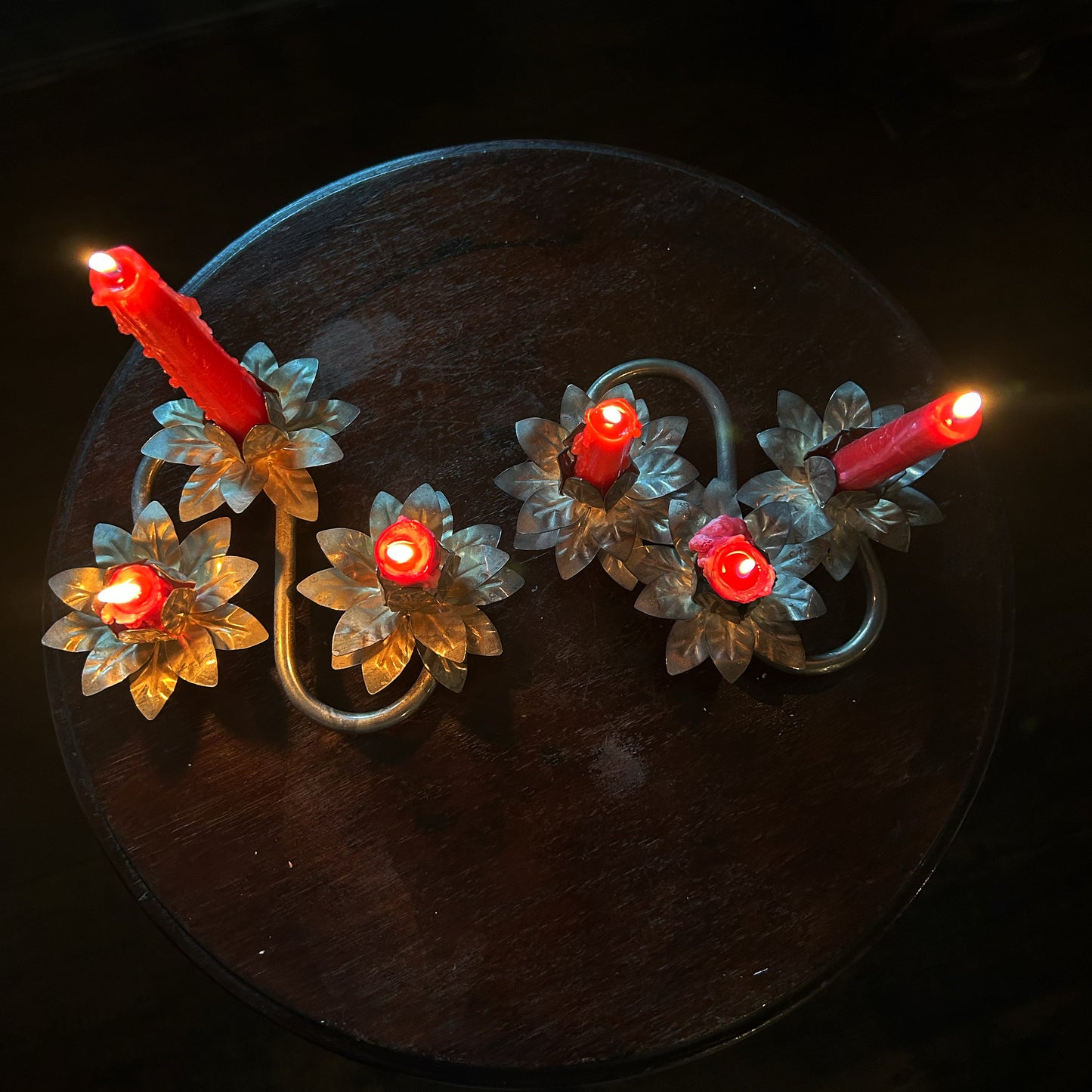 Pair of Flower Style Candleholders