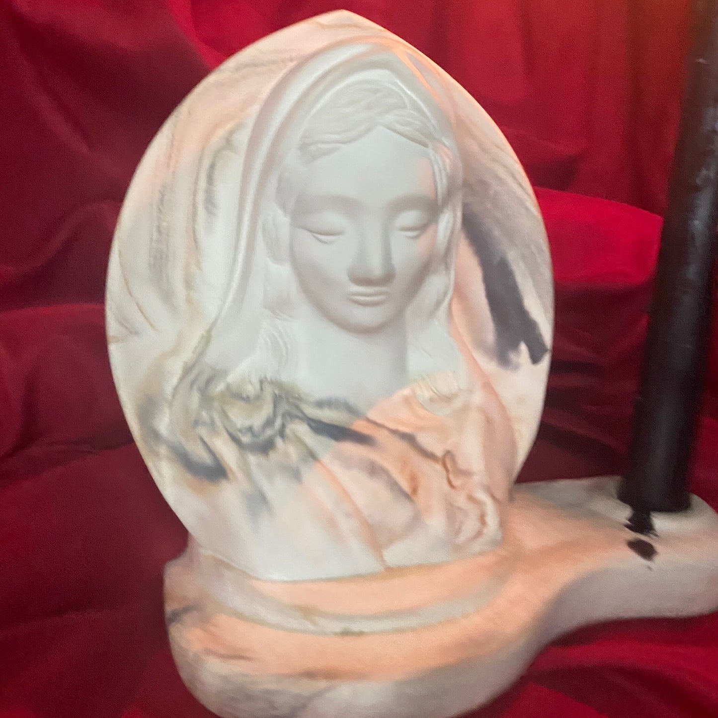 Vintage Virgin Mary Heavy Candleholder
