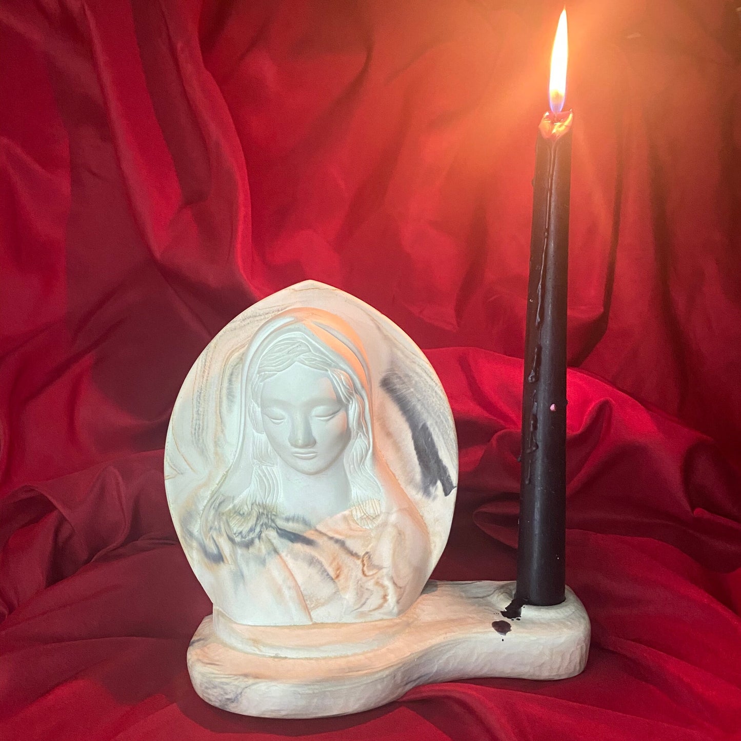 Vintage Virgin Mary Heavy Candleholder