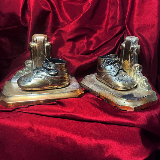 Art Deco Baby Shoe Bookends