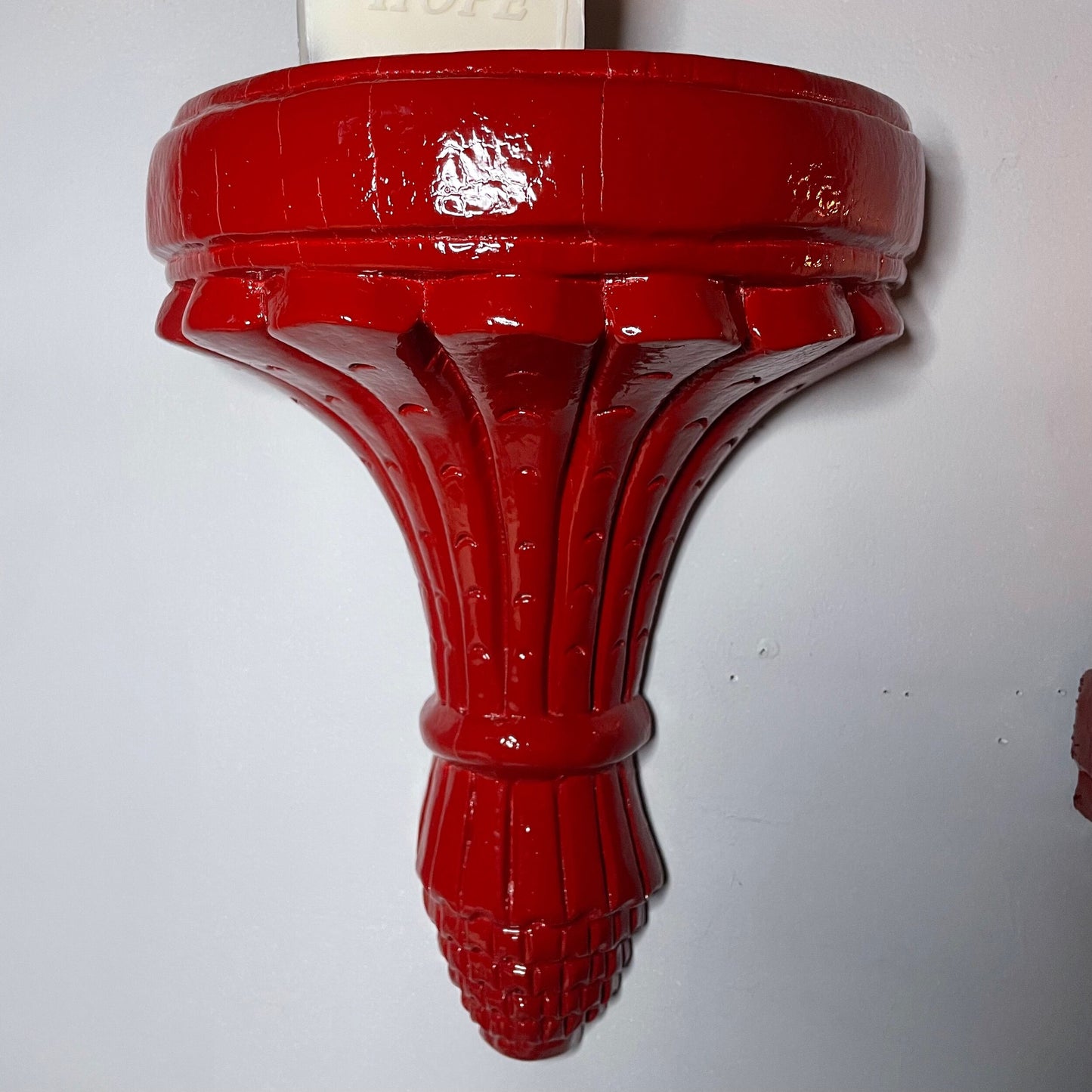 Single Red Sconce Shelf