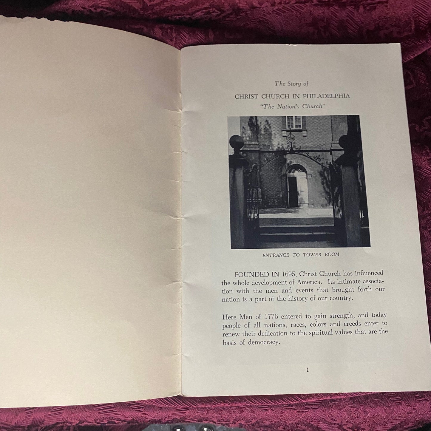 Vintage Christ Church in Philadelphia Booklet