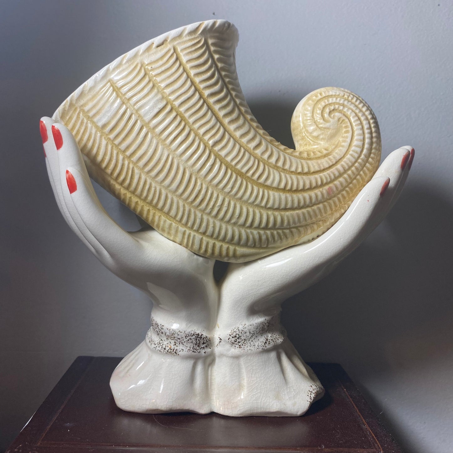 Vintage Hand Cornucopia Vase/Mini Planter