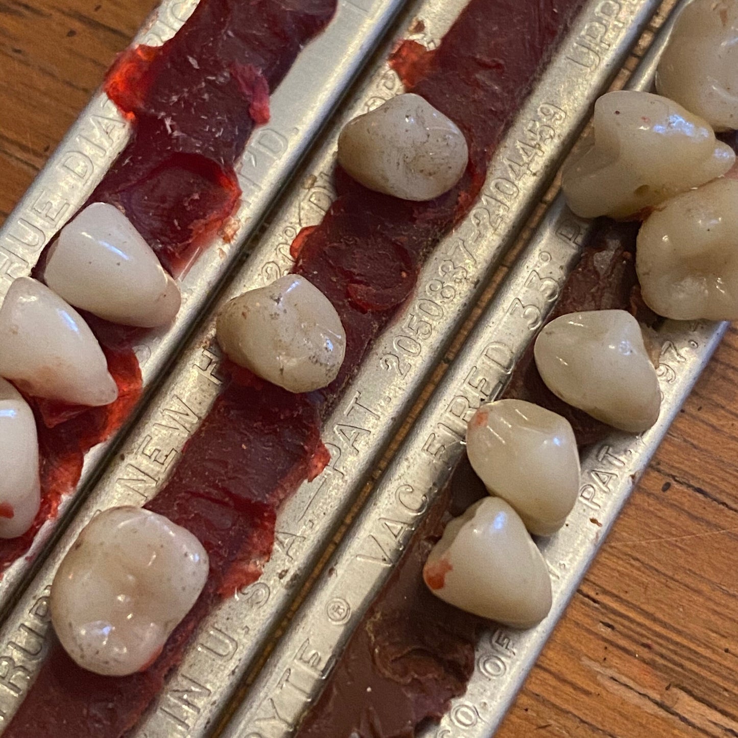 Vintage Set of 12 Human Teeth Made of Porcelain
