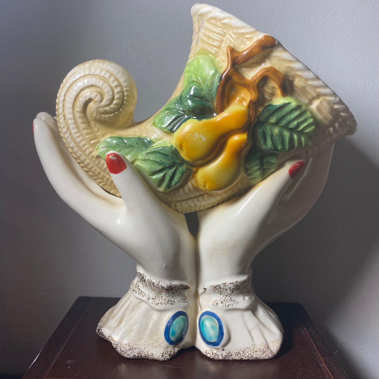 Vintage Hand Cornucopia Vase/Mini Planter