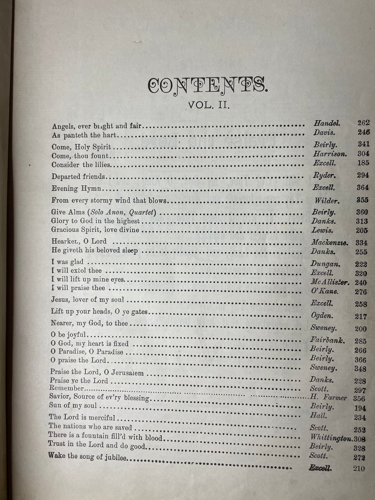 Excell’s Anthems for the Choir 1888
