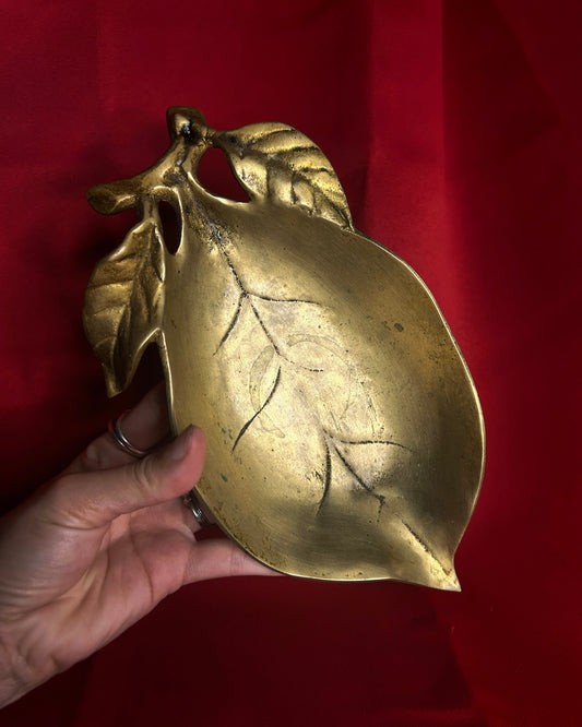 Large Brass Leaf Dish