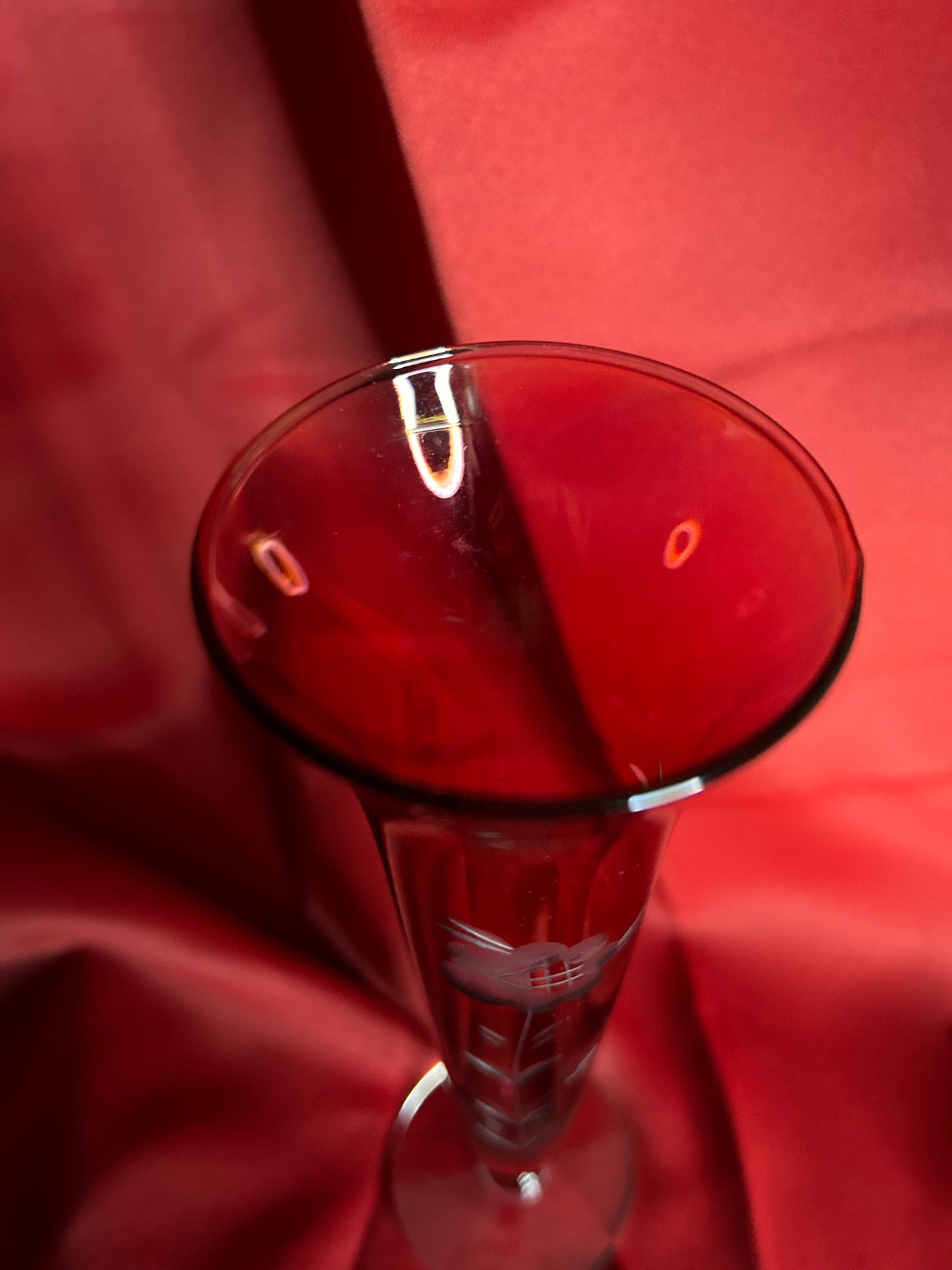 Cranberry Glass Bud Vase