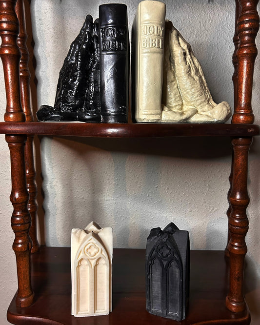 Black & White Prayer Hands Bookends