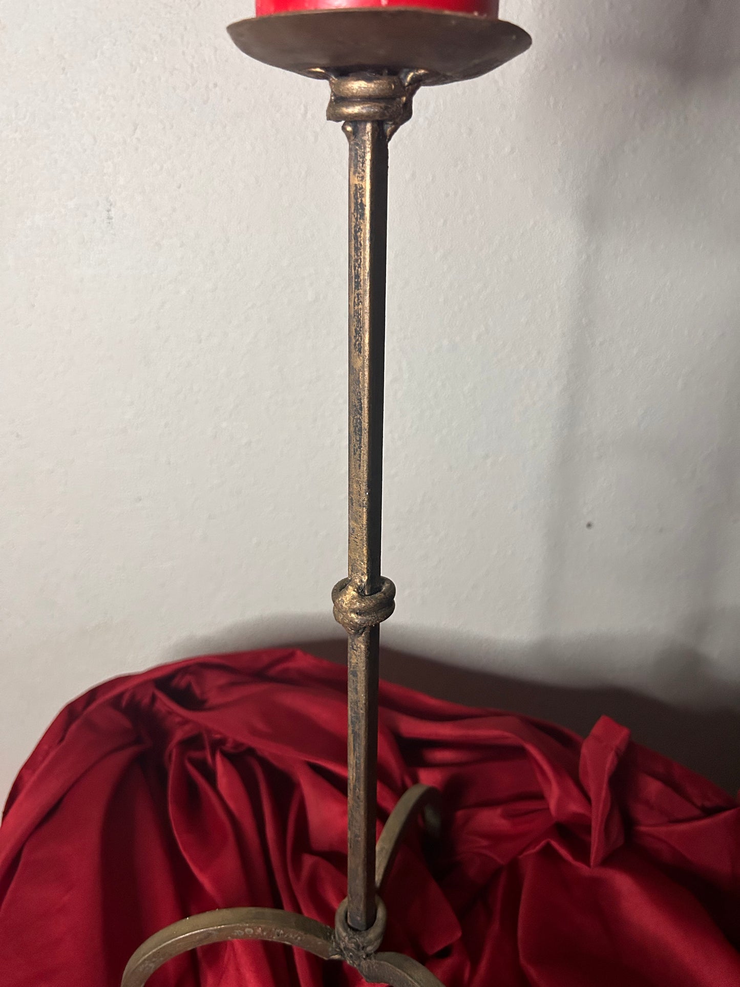 Tall Wrought Iron Pillar Candle Holder
